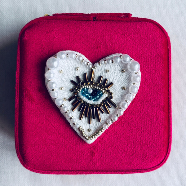 Portagioie da viaggio in velluto Occhio Protettivo Fuchsia - Duestelle Italia