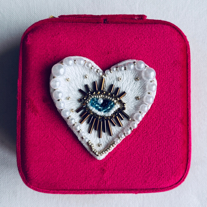 Portagioie da viaggio in velluto Occhio Protettivo Fuchsia - Duestelle Italia