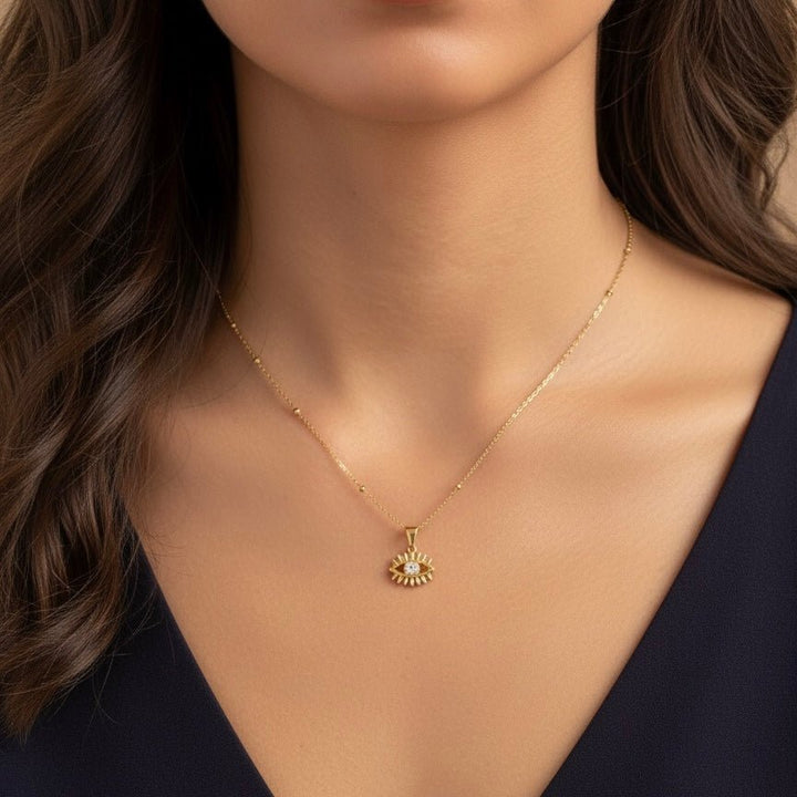 Soul - Collana con occhio protettivo placcato oro 18K - Duestelle Italia