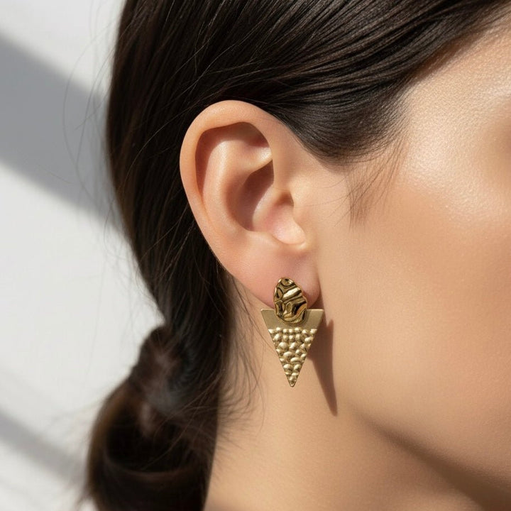 TRIANGOLO - 18K Gold Plated orecchini geometrici - Duestelle Italia