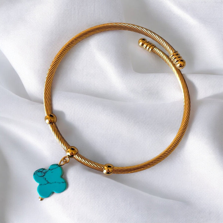 TURQUOISE CLOVER BRACCIALE - Duestelle Italia