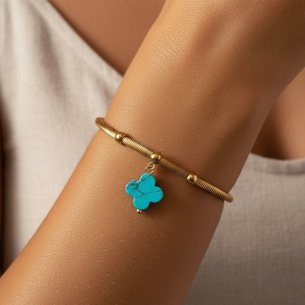 TURQUOISE CLOVER BRACCIALE - Duestelle Italia