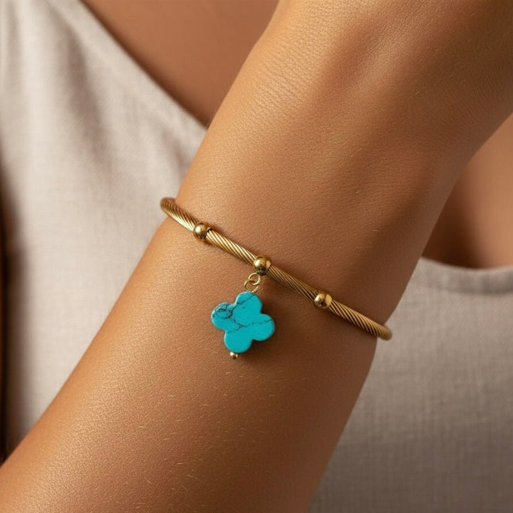 TURQUOISE CLOVER BRACCIALE - Duestelle Italia