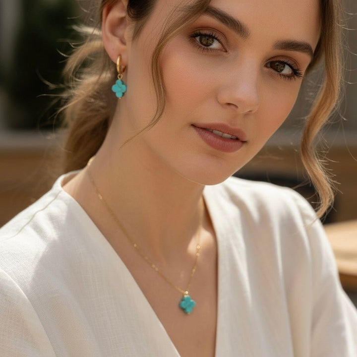 Turquoise Clover Necklace - Duestelle Italia