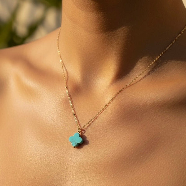Turquoise Clover Necklace - Duestelle Italia