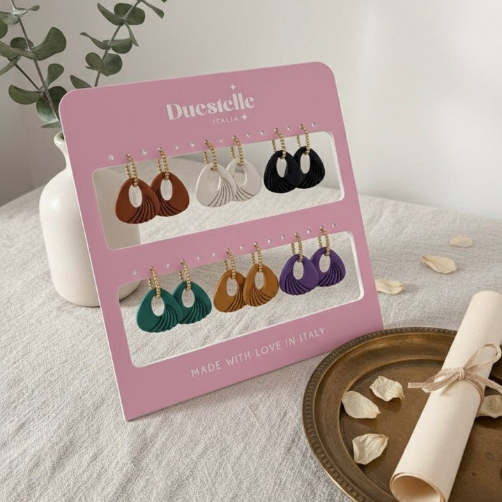 Urban Flow - Orecchini contemporanei a cerchio in acciaio placcato oro - Duestelle Italia