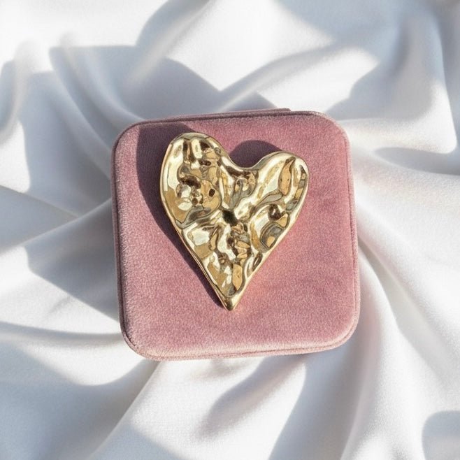 Velvet Heart - Portagioie da viaggi in velluto con Spilla - Duestelle Italia