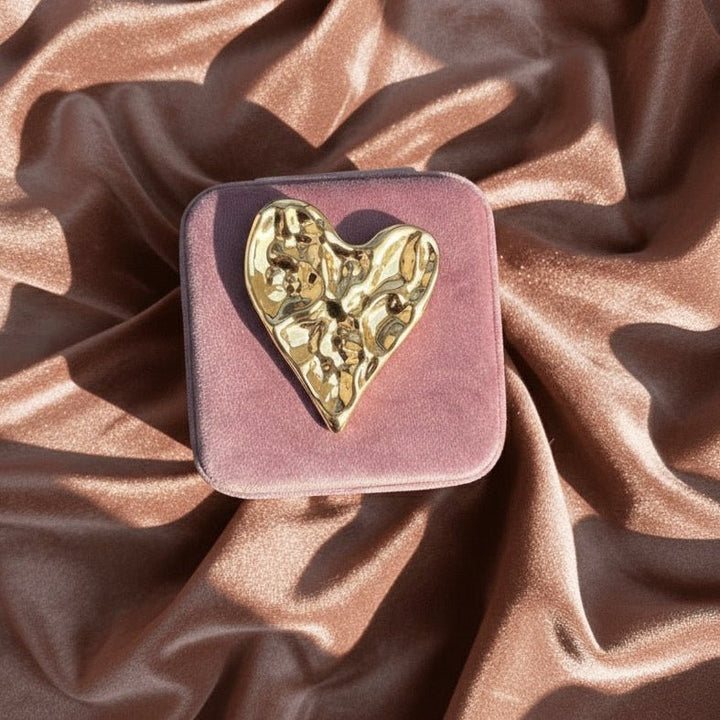 Velvet Heart - Portagioie da viaggi in velluto con Spilla - Duestelle Italia