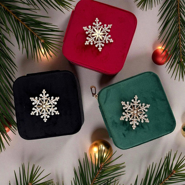 Velvet Snow Jewelry Box – Portagioie in velluto con spilla rimovibile - Duestelle Italia