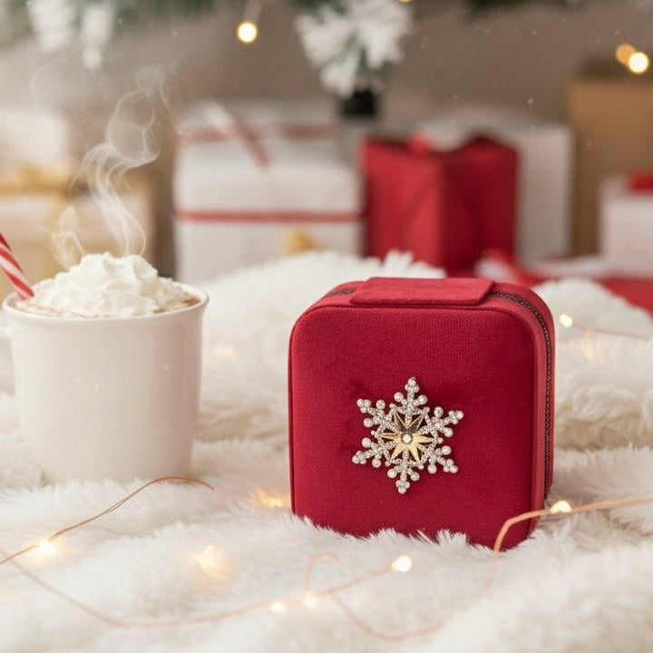 Velvet Snow Jewelry Box – Portagioie in velluto con spilla rimovibile - Duestelle Italia