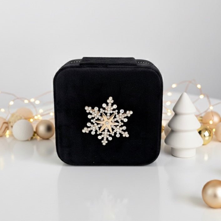 Velvet Snow Jewelry Box – Portagioie in velluto con spilla rimovibile - Duestelle Italia