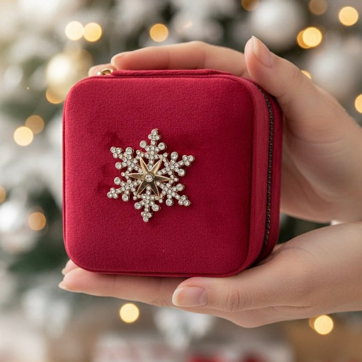 Velvet Snow Jewelry Box – Portagioie in velluto con spilla rimovibile - Duestelle Italia