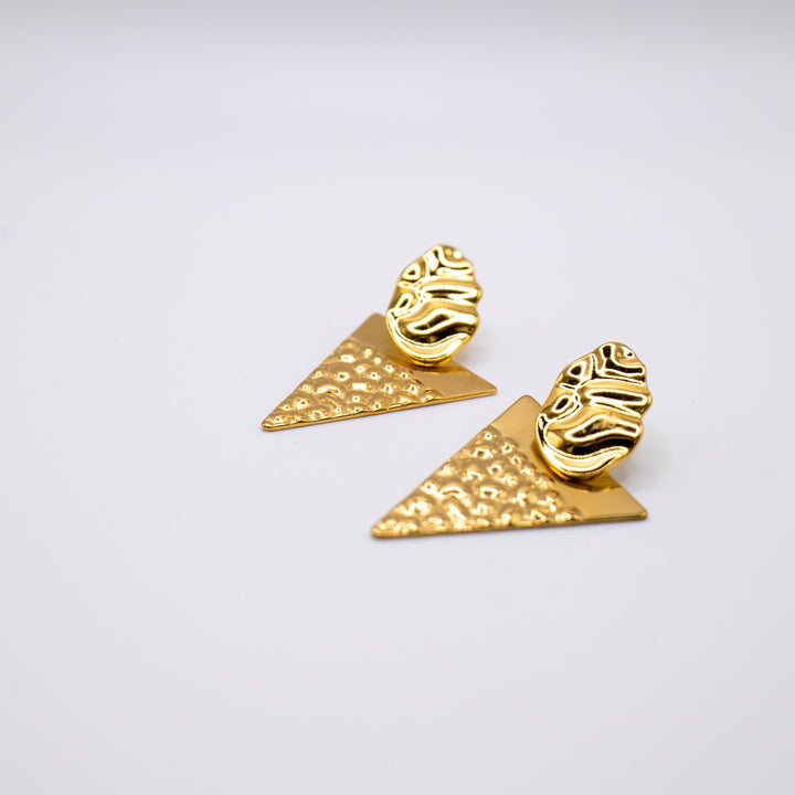 18K Gold Plated triangle earrings - Duestelle