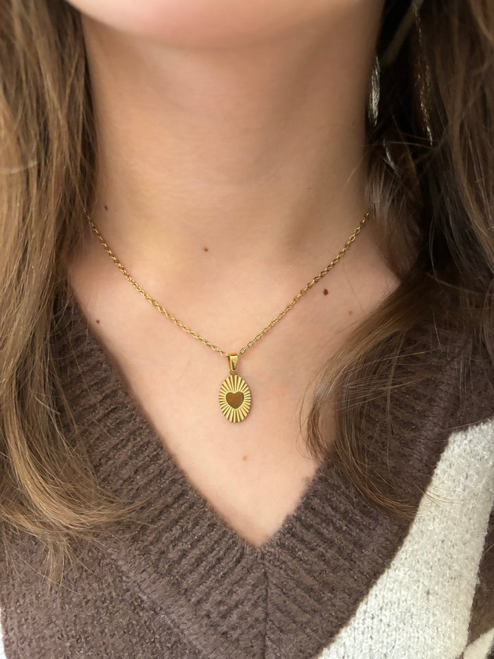 Collana con pendente ovale cuore - Duestelle