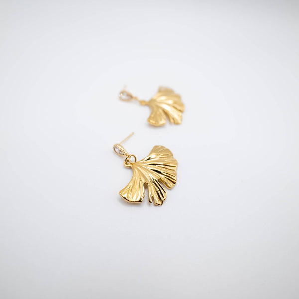 Gingko - orecchini con zirconi - Duestelle