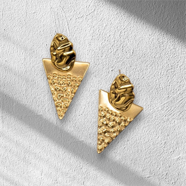 TRIANGOLO - 18K Gold Plated orecchini geometrici - Duestelle