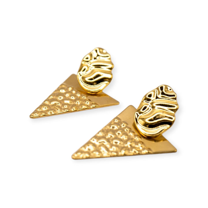 TRIANGOLO - 18K Gold Plated orecchini geometrici - Duestelle