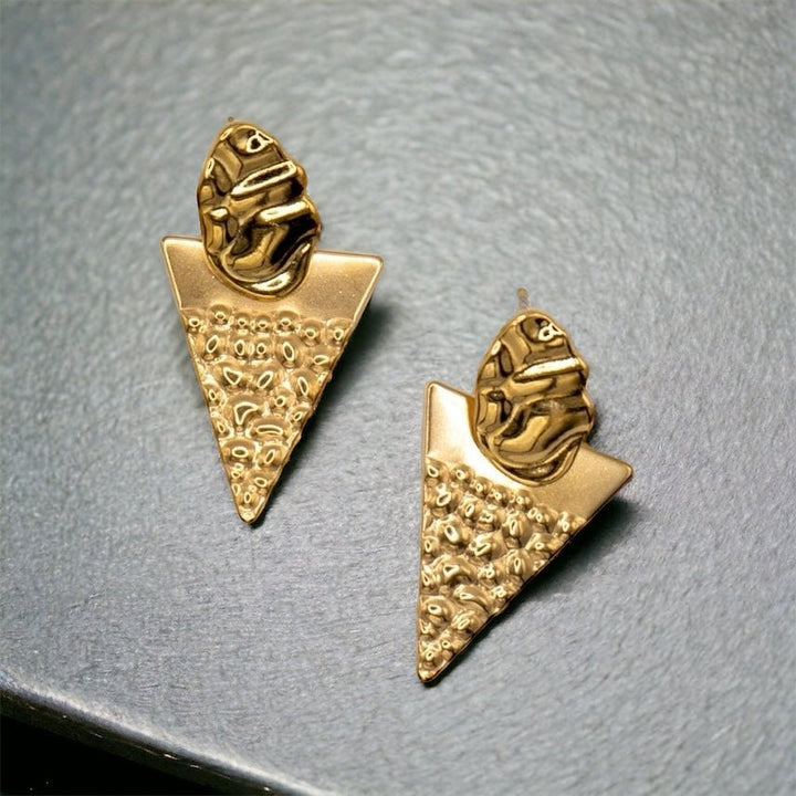 TRIANGOLO - 18K Gold Plated orecchini geometrici - Duestelle