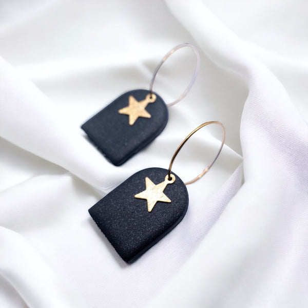 TWINKLE STARS - orecchini a cerchio con stella - Duestelle